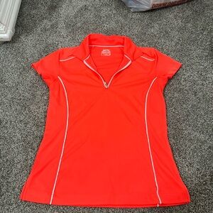 Neon pink/orange collard golf shirt